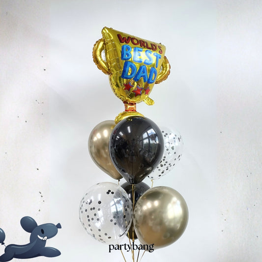[Helium Inflated] 7pcs Best Dad Trophy Balloon Bundle