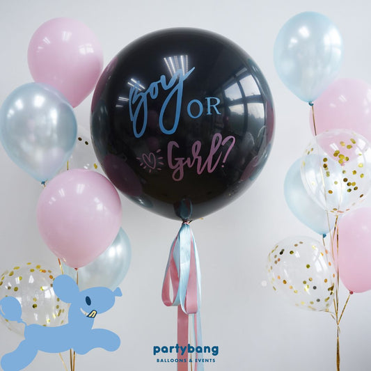 [Helium Inflated] 36” Jumbo Popping Gender Reveal Balloon (13pcs)