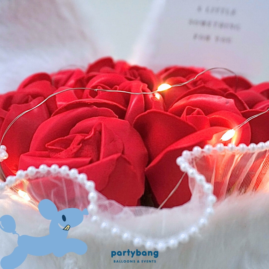 Valentine's Day Bunny in Bloom Faux Flower Bouquet