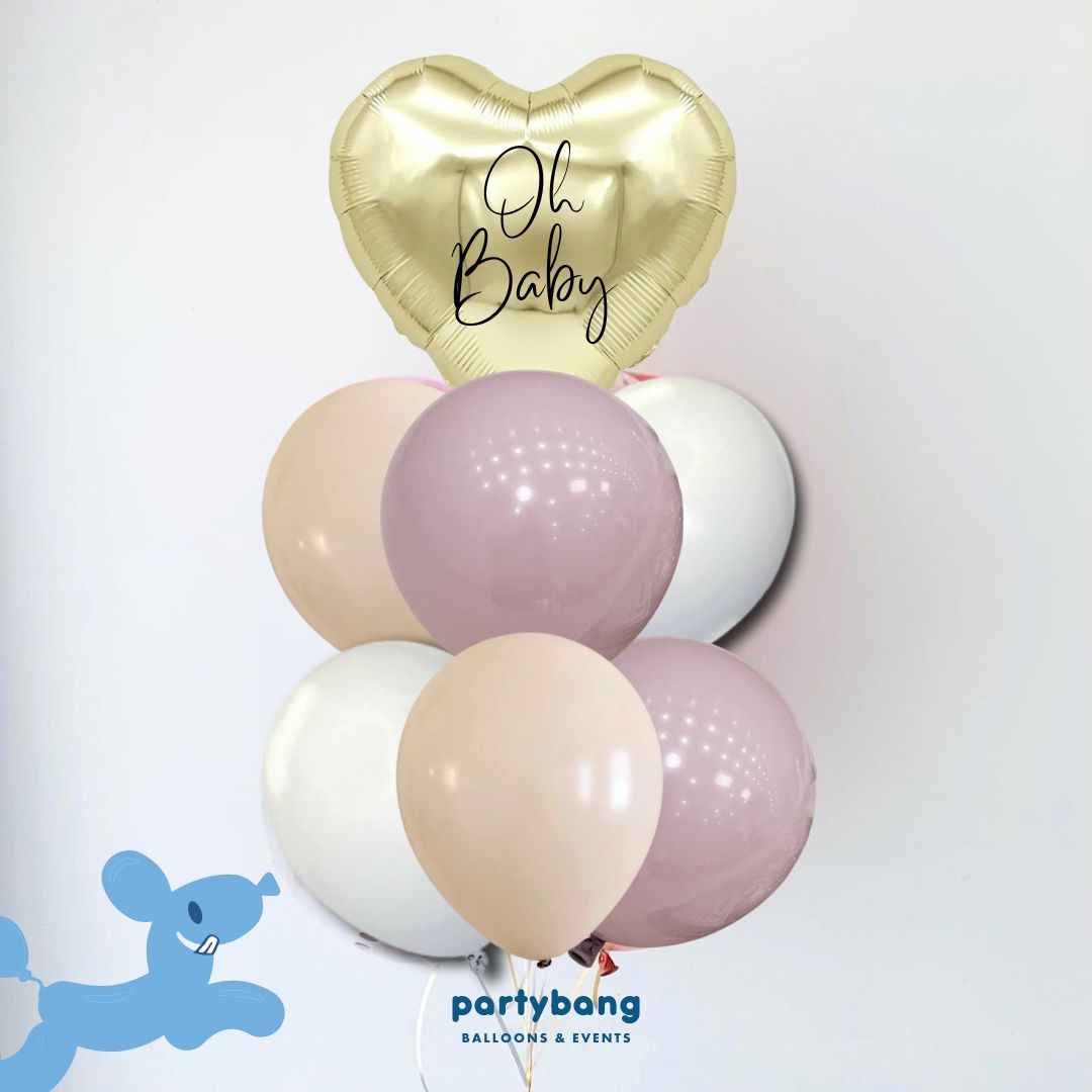 [Helium Inflated] Custom 7pcs Balloon Cluster (Champange)