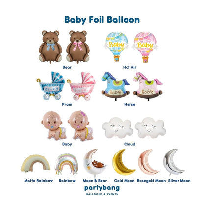 [Helium Inflated] 24inch Custom Bubble Balloon Baby Shower Full Month 100 Days Set D