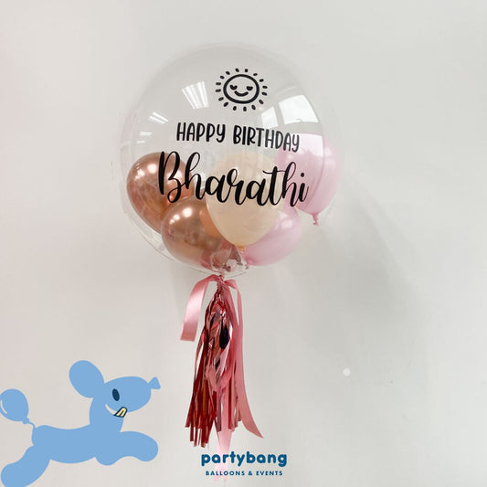 [Helium Inflated] 24inch Custom Bubble Balloon Birthday Set A