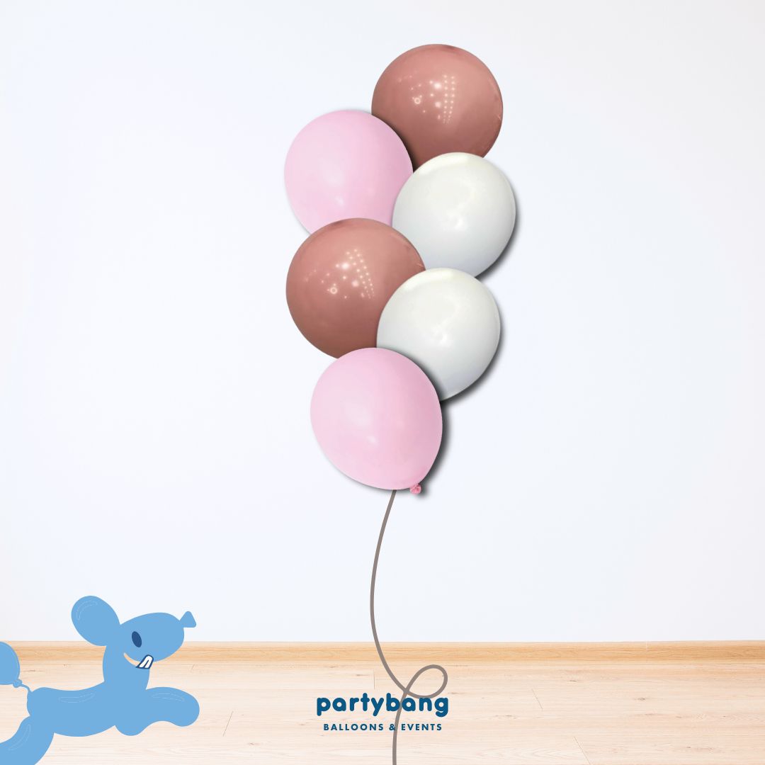 [Helium Inflated] 12" Latex Balloon Clusters Flamingo
