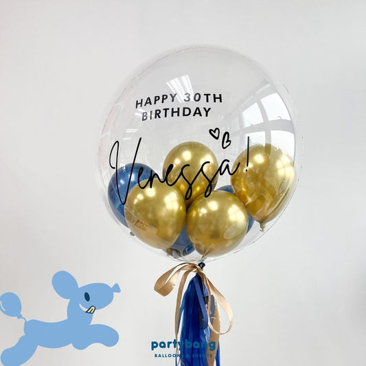 [Helium Inflated] 24inch Custom Bubble Balloon Birthday Set A