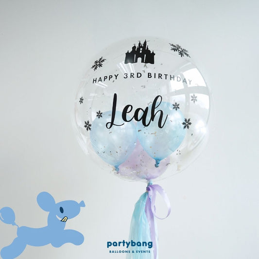[Helium Inflated] 24inch Custom Bubble Balloon Birthday Set A