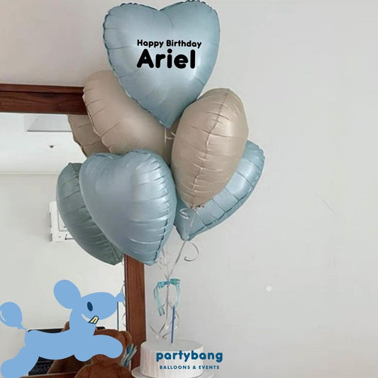 [Helium Inflated] Custom Balloons Hearts Korean Latex Kids Party (6pcs)