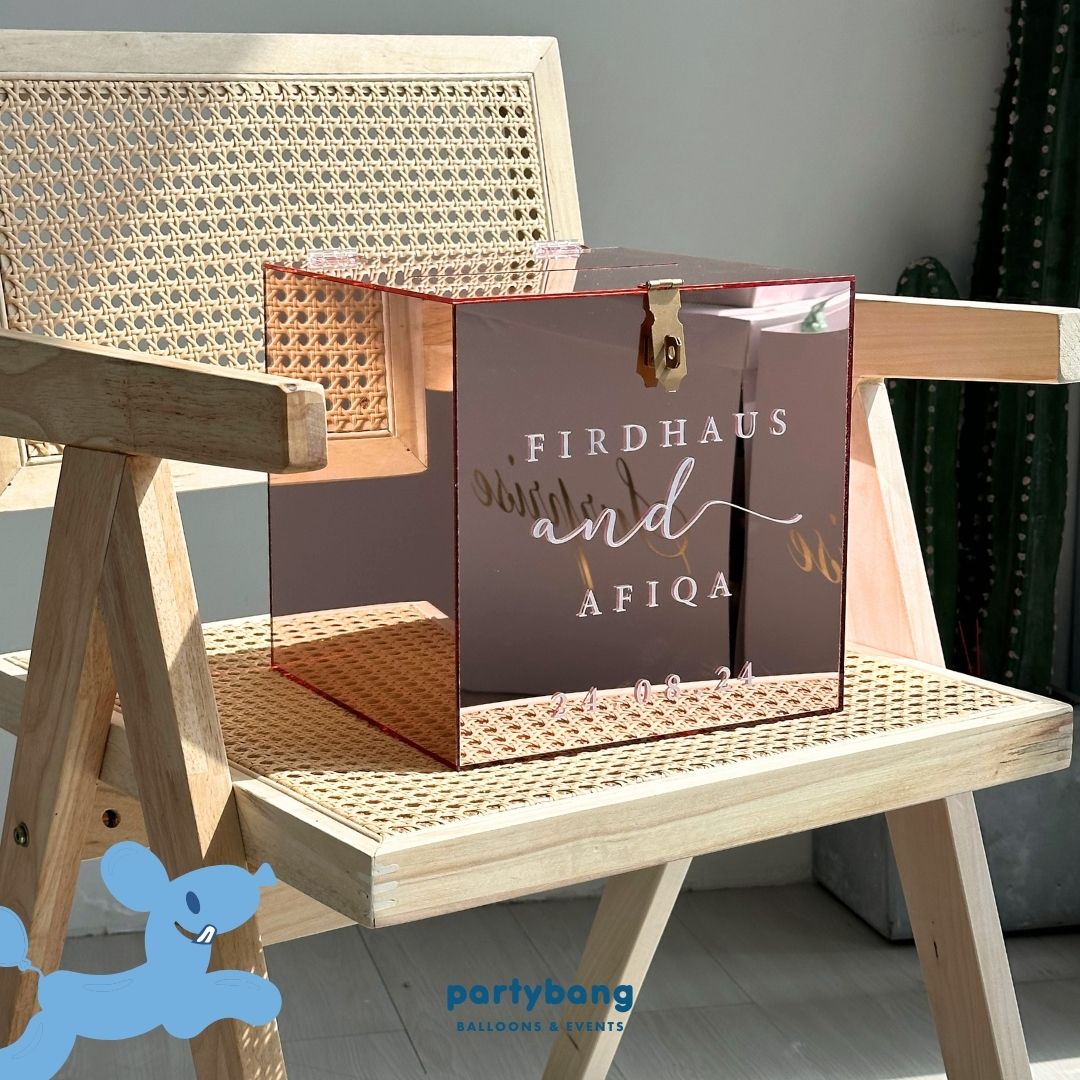 4 Days Rental Wishing Money Mirror Acrylic Angpao Box (Rose Gold)
