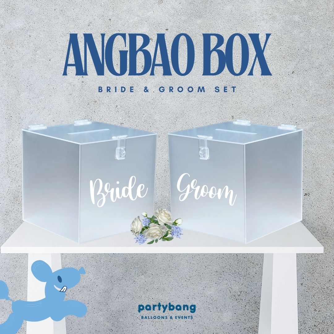 Frosted Bride & Groom Wishing Money Acrylic Angbao Box [4 Days Rental]
