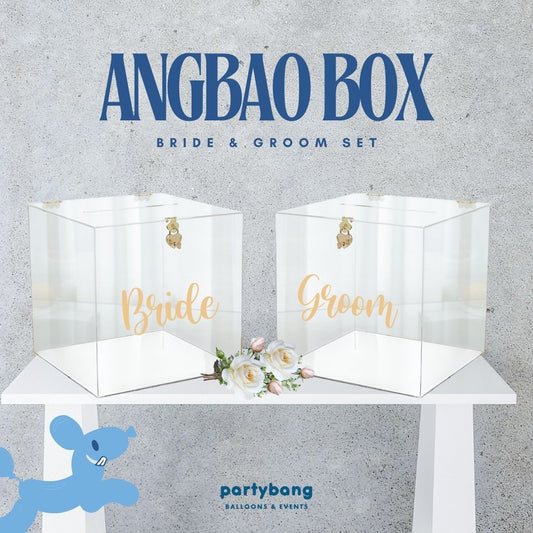 Transparent Bride & Groom Wishing Money Acrylic Angbao Box [4 Days Rental]