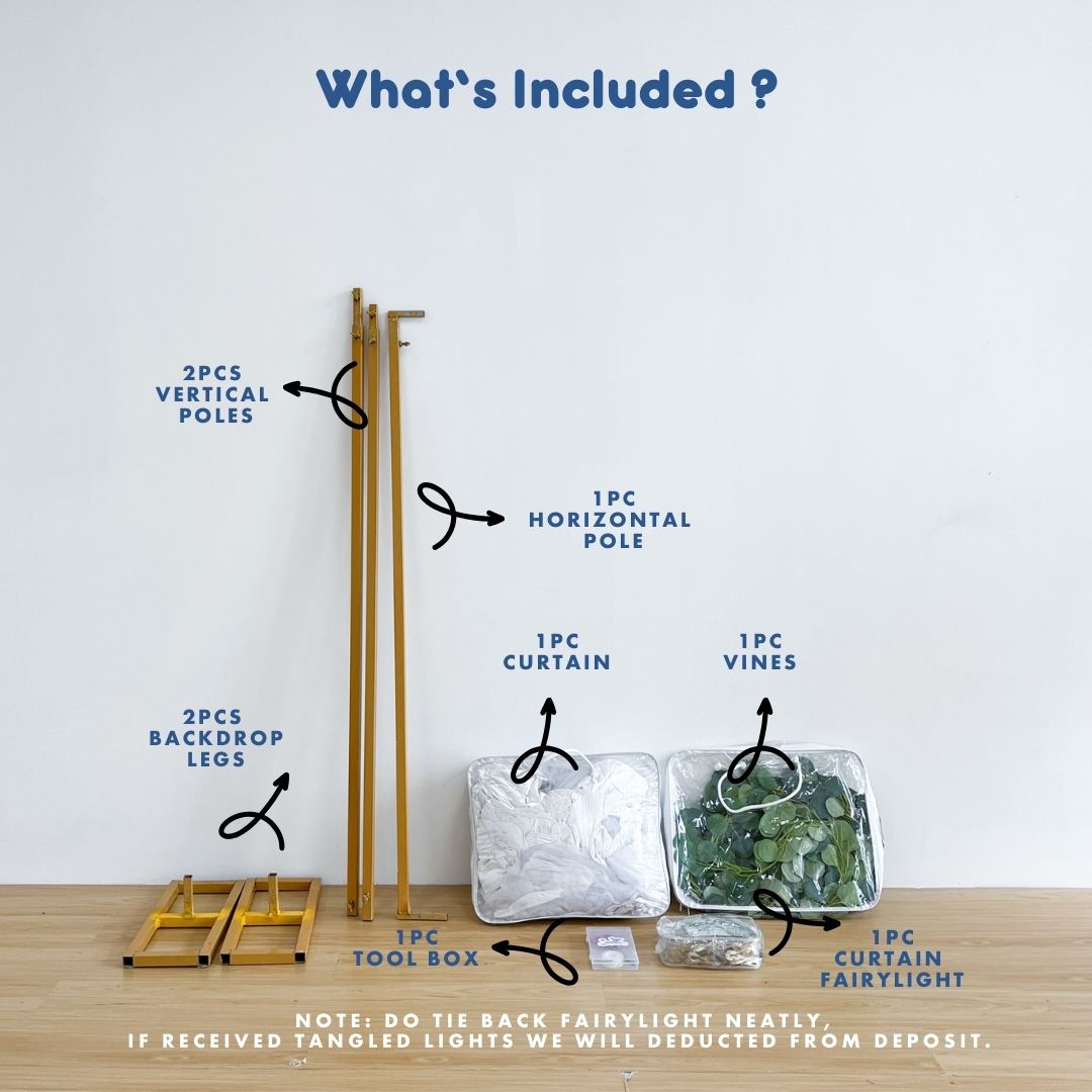 Curtain Double Layer Tutu Backdrop with Lights Set B [4 Days Rental]