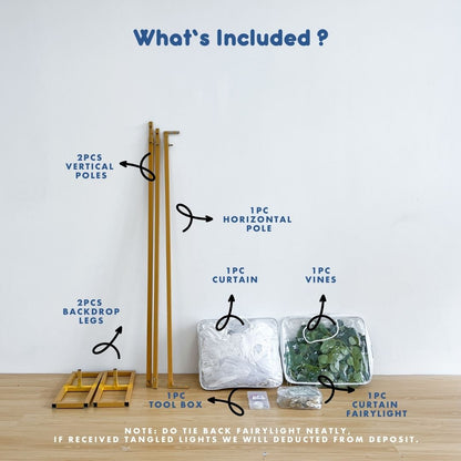 Curtain Double Layer Tutu Backdrop with Lights Set B [4 Days Rental]