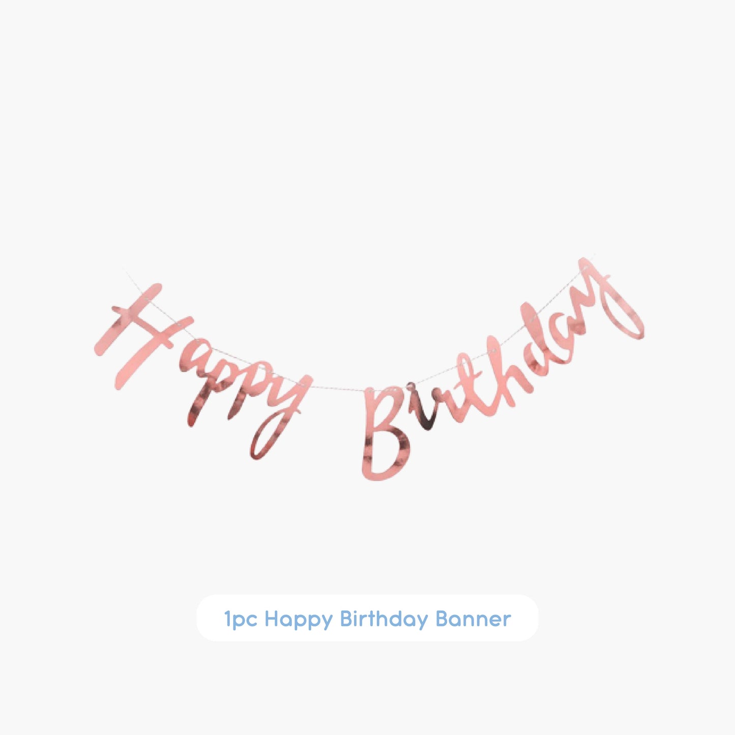 Happy Birthday Banner Rose Gold