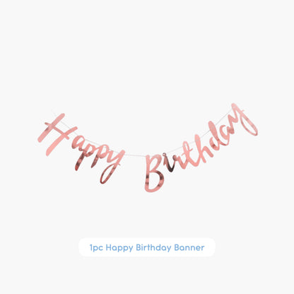 Happy Birthday Banner Rose Gold