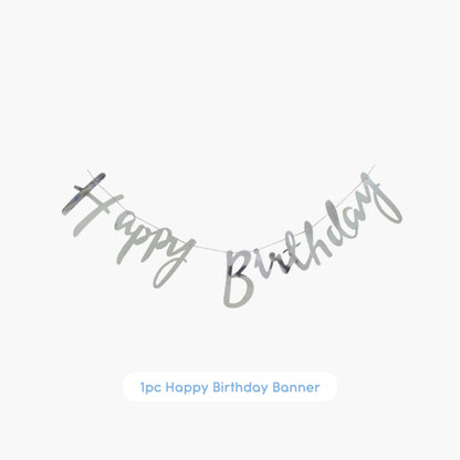 Happy Birthday Banner Silver
