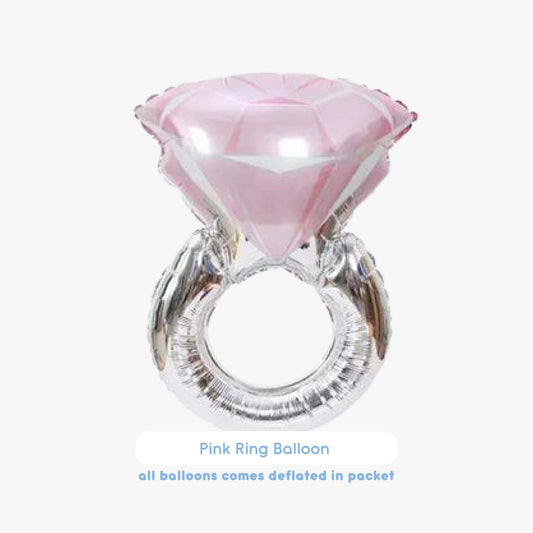 [Non-Helium] Ring Silver Pink Balloon