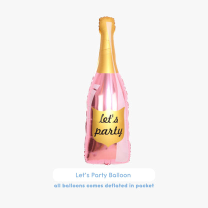 [Non-Helium] Let's Party Champagne Bottle Balloon