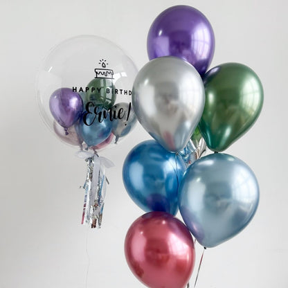 [Helium Inflated] 24inch Custom Bubble Balloon Birthday Set B