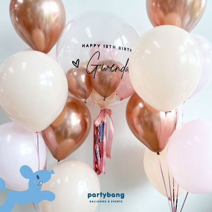 [Helium Inflated] 24inch Custom Bubble Balloon Birthday Set C