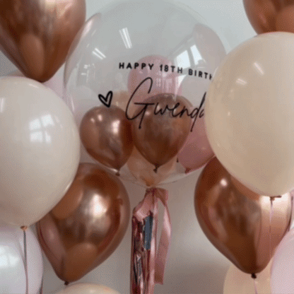 [Helium Inflated] 24inch Custom Bubble Balloon Birthday Set C