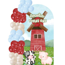 Load image into Gallery viewer, Custom Theme Foam Backdrop Set-up with Balloon Garland Supreme (One Board) Farm House
