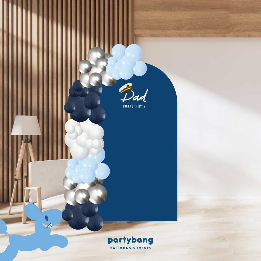 Custom Theme Foam Backdrop Set-up with Balloon Garland Supreme (One Board) Dad 50