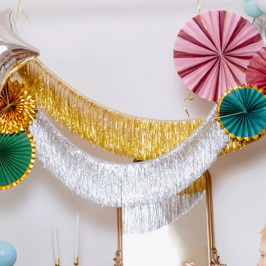 Silver Tinsel Fringe Garland