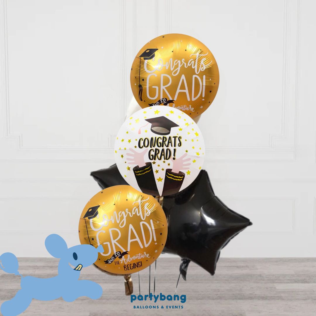 [Helium Inflated] Graduation Balloons Set D (5pcs)