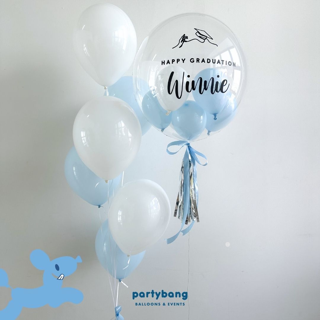 [Helium Inflated] 24inch Custom Bubble Balloon Graduation Set B