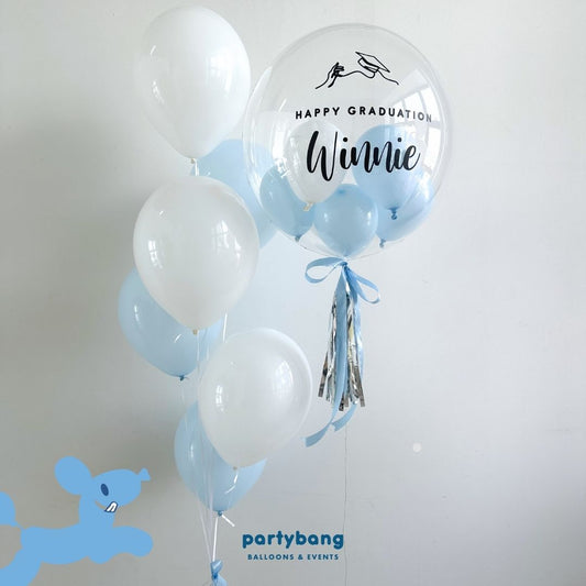 [Helium Inflated] 24inch Custom Bubble Balloon Graduation Set B