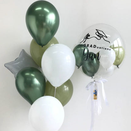 [Helium Inflated] 24inch Custom Bubble Balloon Graduation Set B