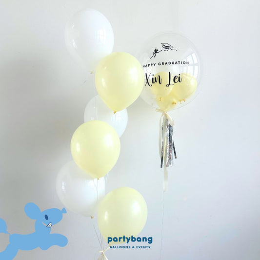 [Helium Inflated] 24inch Custom Bubble Balloon Graduation Set B