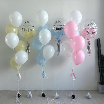 [Helium Inflated] 24inch Custom Bubble Balloon Graduation Set B