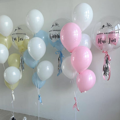 [Helium Inflated] 24inch Custom Bubble Balloon Graduation Set B