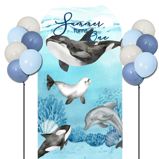 Do-It-Yourself Custom Theme Foam Backdrop with Helium Balloons Superb A (One Board) Ocean