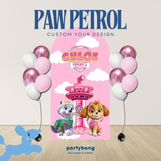 Paw Petrol Custom DIY Theme Foam Backdrop with Helium Balloons