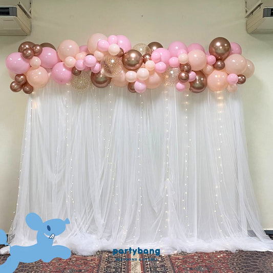 3x3m Curtain Backdrop Setup with Balloon Garland