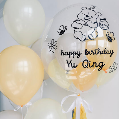 [Helium Inflated] 24inch Custom Bubble Balloon Birthday Set B