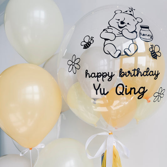 [Helium Inflated] 24inch Custom Bubble Balloon Birthday Set B