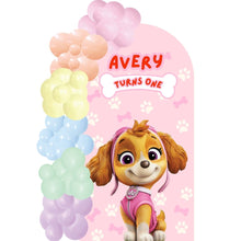 Load image into Gallery viewer, Custom Theme Foam Backdrop Set-up with Balloon Garland Supreme (One Board) Paw Patrol Skye
