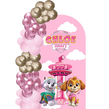Load image into Gallery viewer, Custom Theme Foam Backdrop Set-up with Balloon Garland Supreme (One Board) Paw Patrol Skye and Everest
