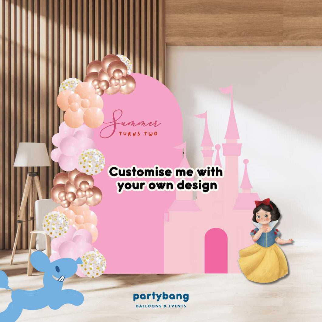 Custom Theme Foam Backdrop Set-up with Balloon Garland Deluxe B (Two Boards with Standee)