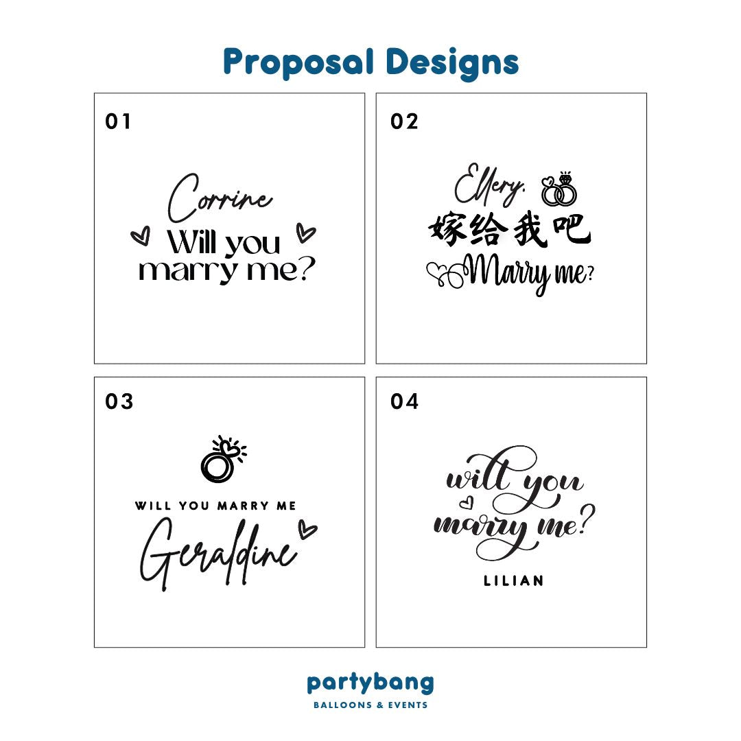 [Helium Inflated] Proposal Balloons Will You Marry Me Set A