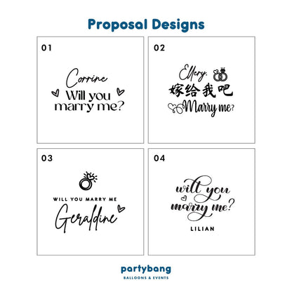 [Helium Inflated] Proposal Balloons Will You Marry Me Set A