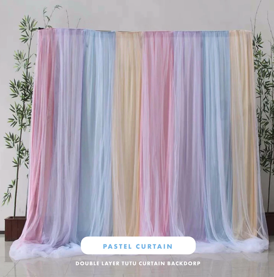 [FOR SALES] Used Backdrop Double Layer Tutu Curtain Set B