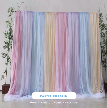 [FOR SALES] Used Backdrop Double Layer Tutu Curtain Set B