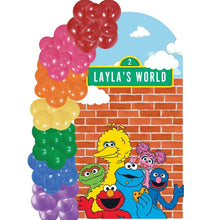 Load image into Gallery viewer, Custom Theme Foam Backdrop Set-up with Balloon Garland Supreme (One Board) Sesame Street Backdrop Street
