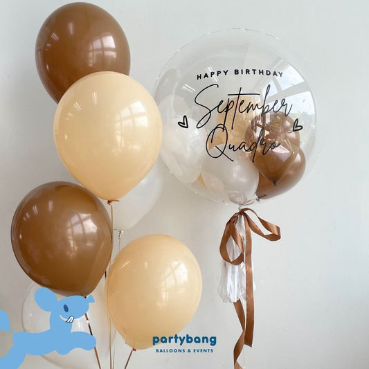 [Helium Inflated] 24inch Custom Bubble Balloon Birthday Set B
