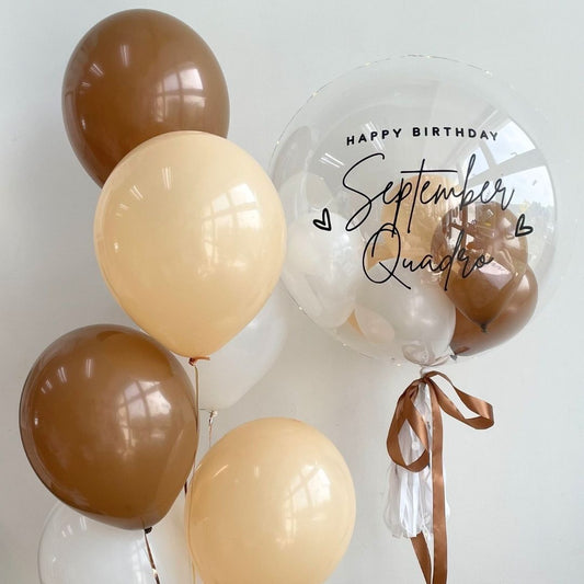 [Helium Inflated] 24inch Custom Bubble Balloon Birthday Set B