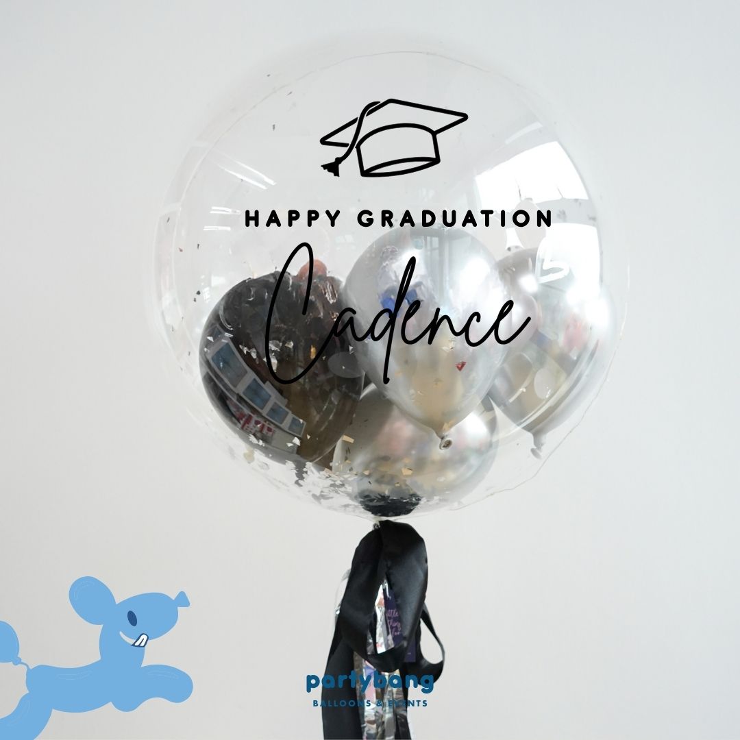 [Helium Inflated] 24inch Custom Bubble Balloon Graduation Set A