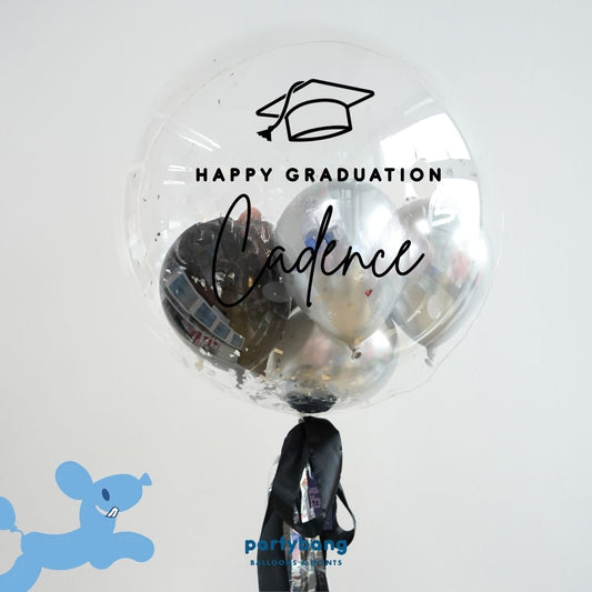 [Helium Inflated] 24inch Custom Bubble Balloon Graduation Set A